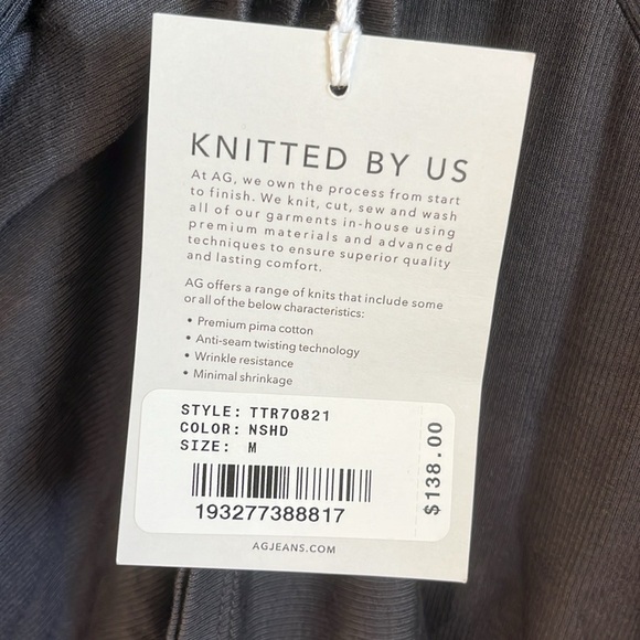 AG Adriano Goldschmied Women's Chels Ribbed Knit Fitted Longsleeve Turtleneck- M - Picture 4 of 10